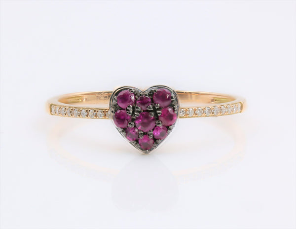 RUBY AND DIAMOND RING 14K YELLOW GOLD